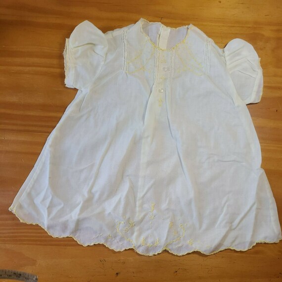 Vintage Child's Embroidered Pintucked Gown Dress … - image 1