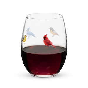 Birds! Wine glass