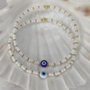 Evil Eye Bracelet, Summer Jewellery, Stacking Bracelet, Handmade, Protection, Evil Eye, Unique Bracelet, Beach Jewellery, Beaded Bracelet