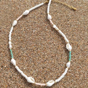 Shell Necklace, Shell Jewellery, Pearl Necklace, Beaded Jewellery, Summer, Sea Shells, Surfer Necklace, Beaded, Boho, Beachy Choker
