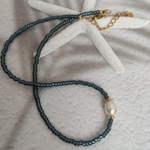 Pearl and Bead Necklace, Seed Bead Choker, Beaded Jewellery, Layering Necklace, Pearl Choker, Unique, Handmade Gift, Unique Choker