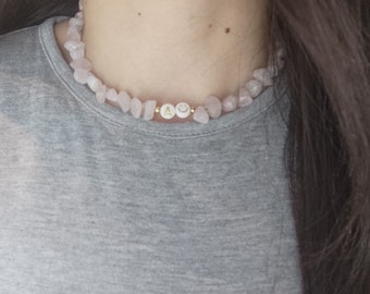 Custom Necklace, Personalised Beaded Necklace, Rose Quartz, Healing Crystals, Handmade, Unique, Custom Gift, Crystal Jewellery, Crystals