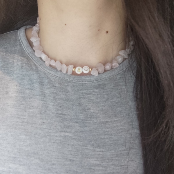 Custom Necklace, Personalised Beaded Necklace, Rose Quartz, Healing Crystals, Handmade, Unique, Custom Gift, Crystal Jewellery, Crystals