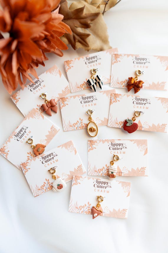 Fall Charms | Pumpkin, Apple, Latte, Pie, Bow, Sweater Clay Charms for Earrings, Keychains, Fall Bag Charms, Autumn Accessories, Bulk Charms