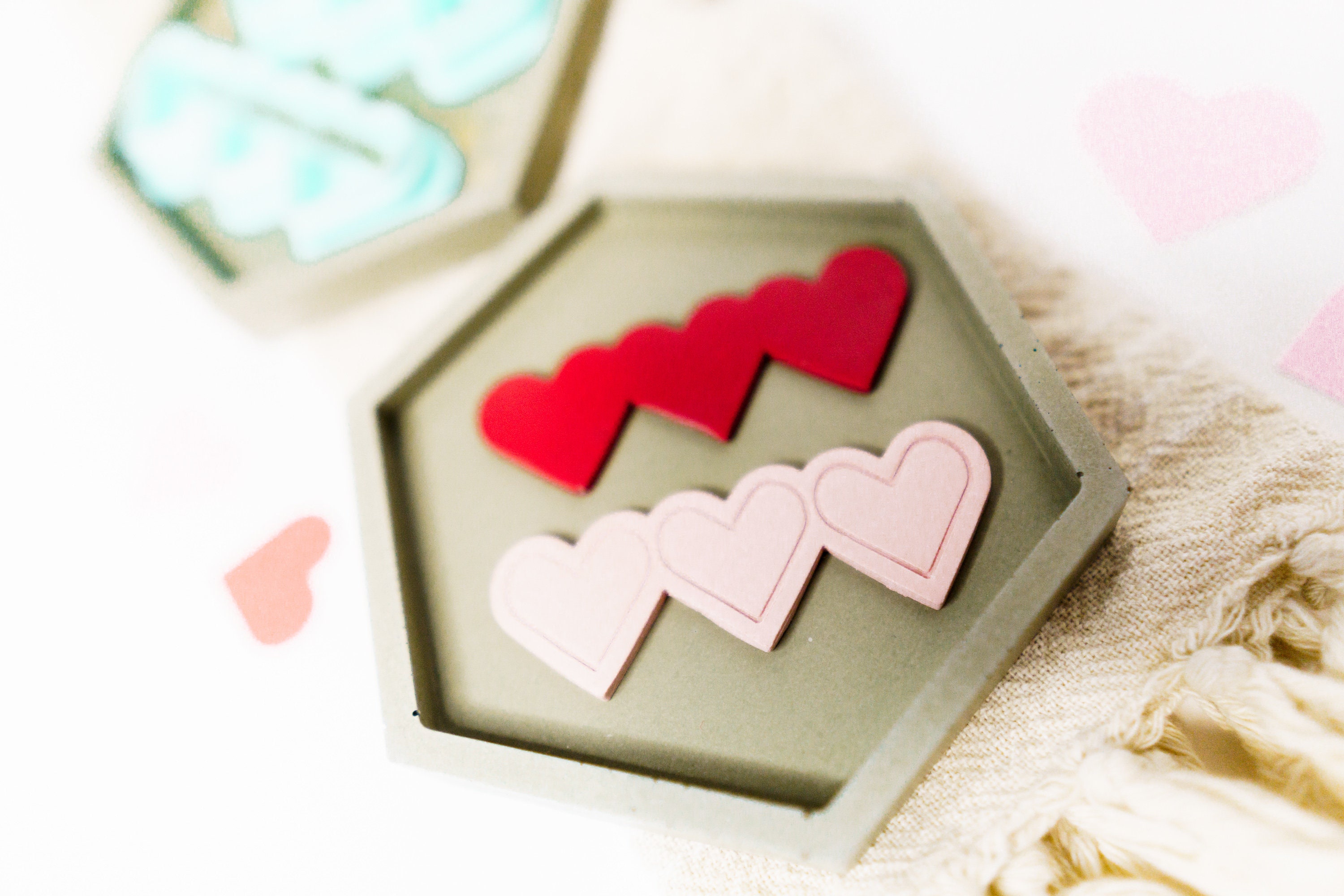 Valentine stacked Hearts Cutter for Polymer Clay, Hair Clip Barrette, Cake  Fondant Tools – Doggie Pawz Creations