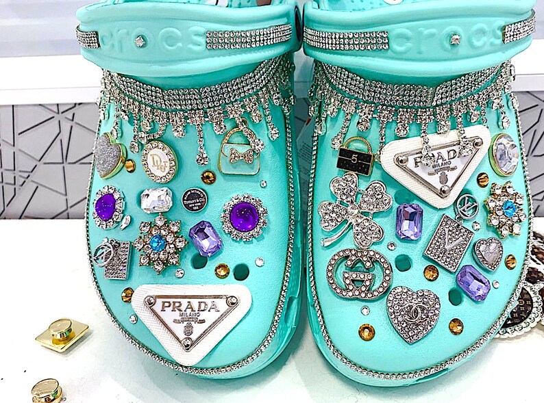 Tiff Blue Dream Crocs with Custom Charms Tiff Blue Dream Crocs with Custom Charms