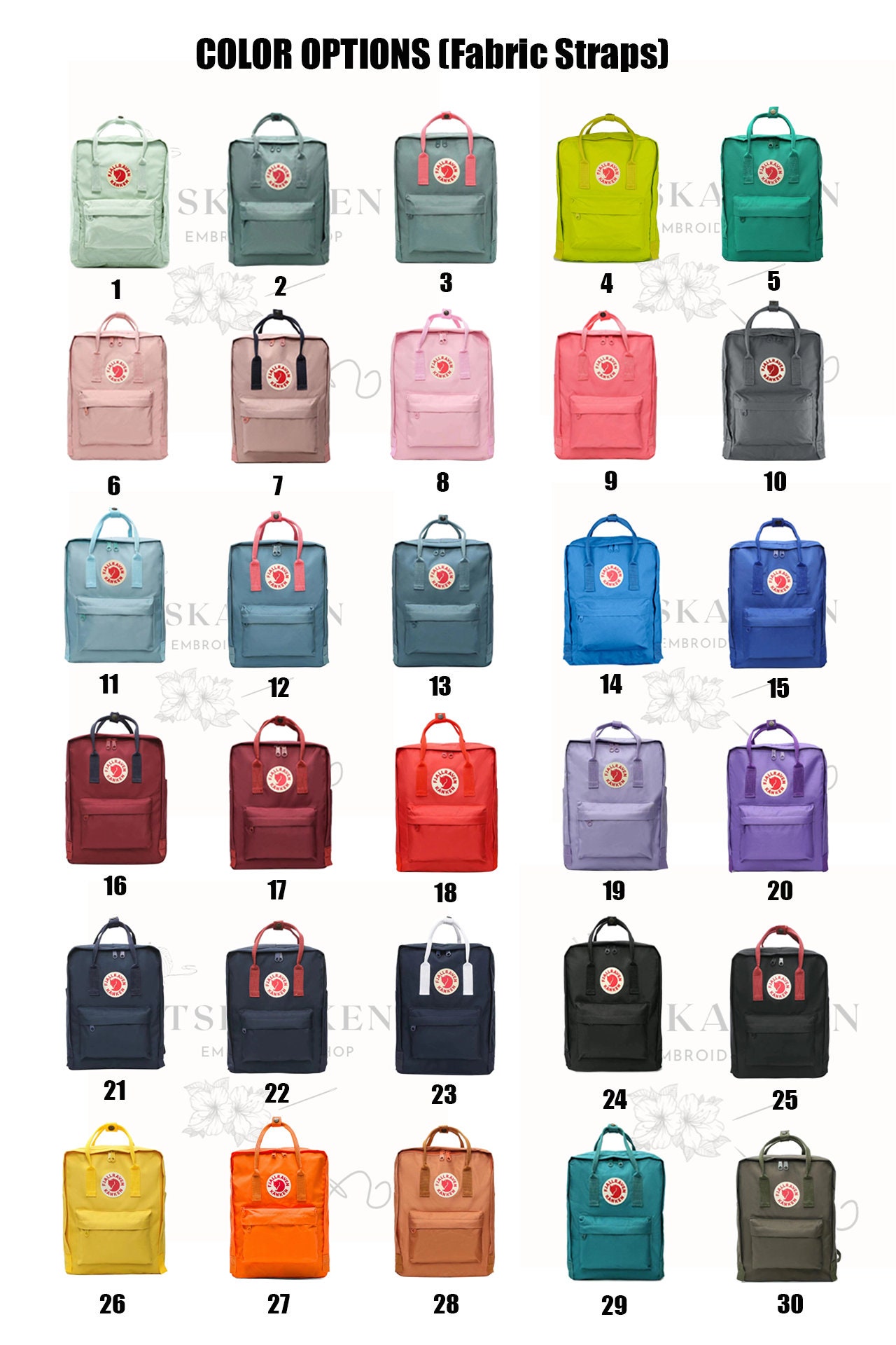 Fjallraven Kanken Embroidery Custom Backpack Potcat Etsy