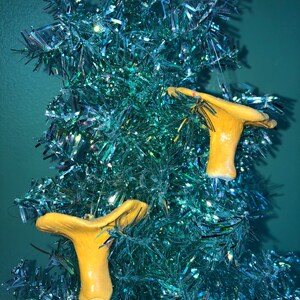 Glazed Clay Chanterelle Mushroom Ornaments- Made To Order