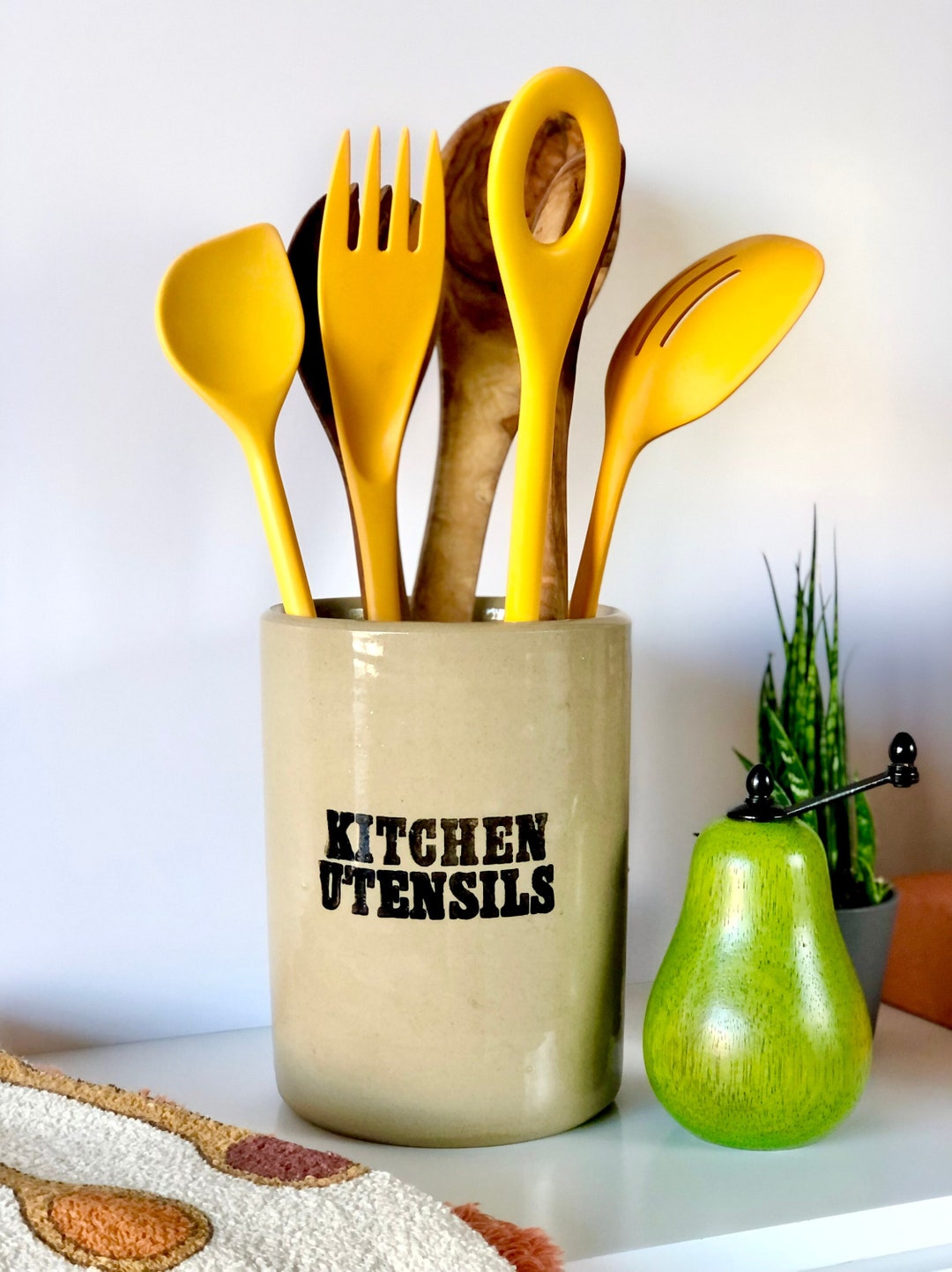 Vintage Utensil Crock Brown KITCHEN CANISTER Made in ENGLAND Pearson’s ...