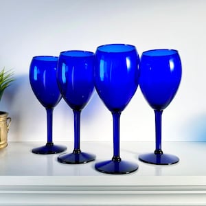 Pier 1 Cobalt Blue Wine Glass - Etsy