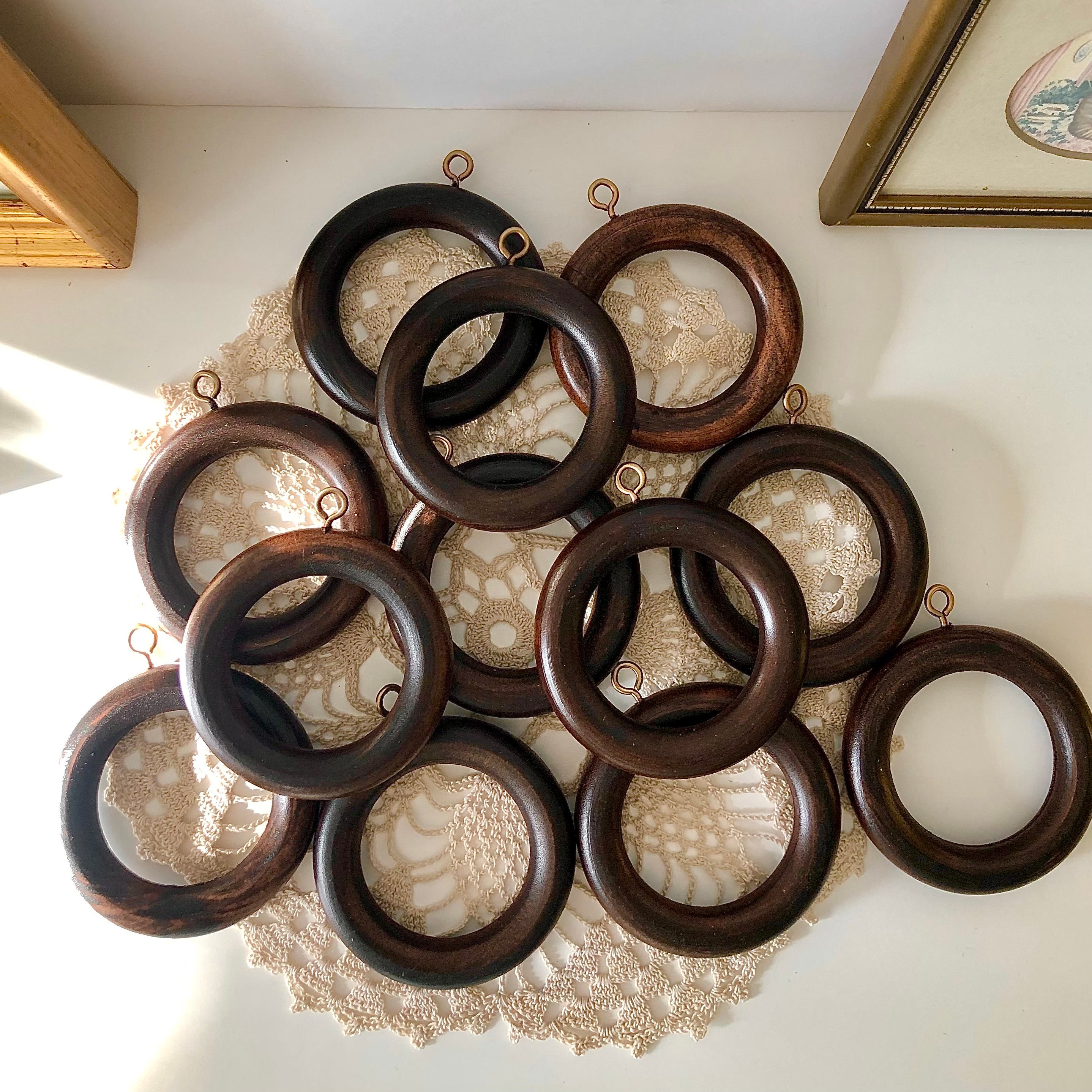 Vtg Mustard Wood Curtain Rings Set of 25 – Maven Collective
