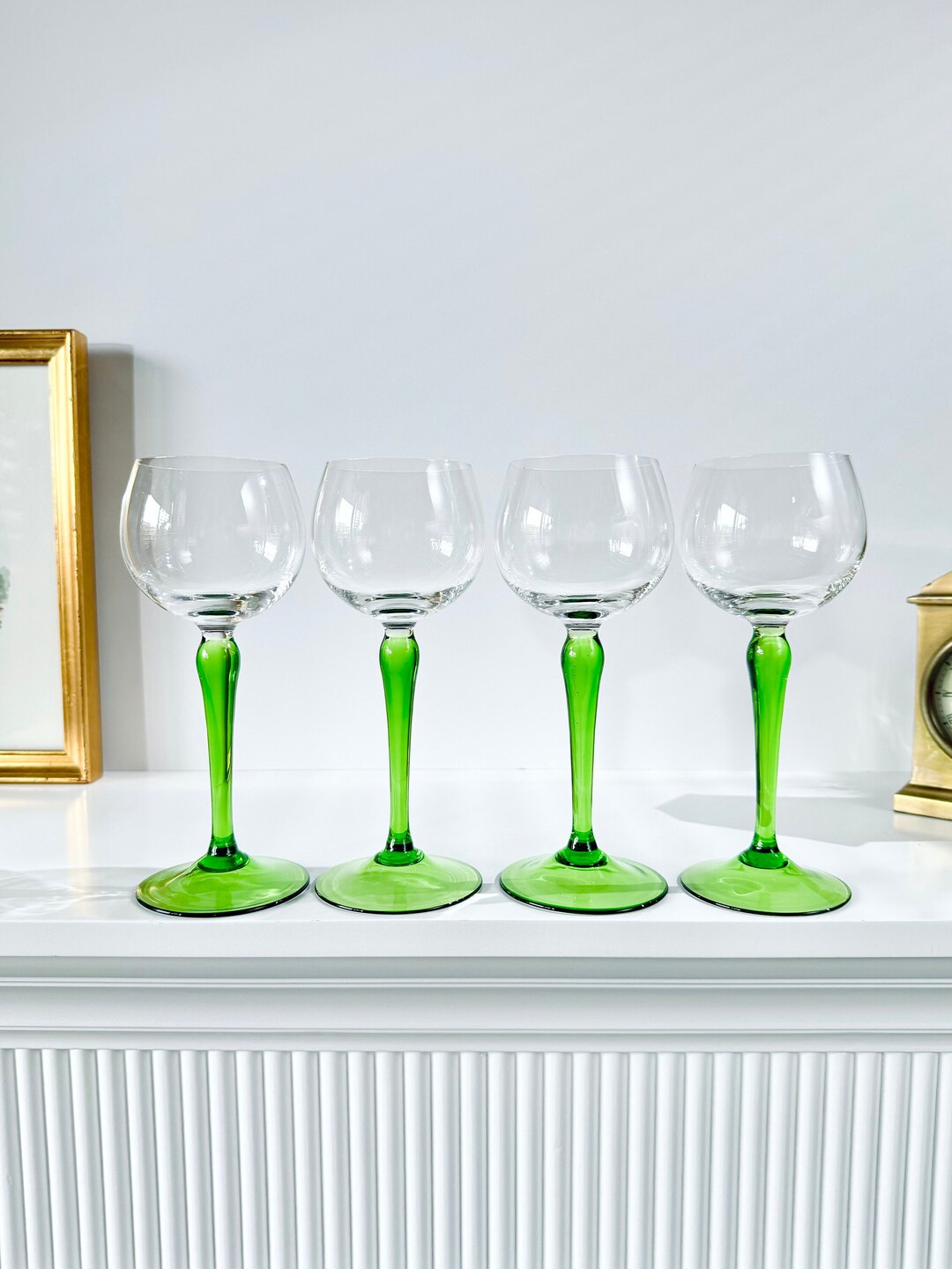 Vintage Rose-Stemmed French Wine Glasses main image 0