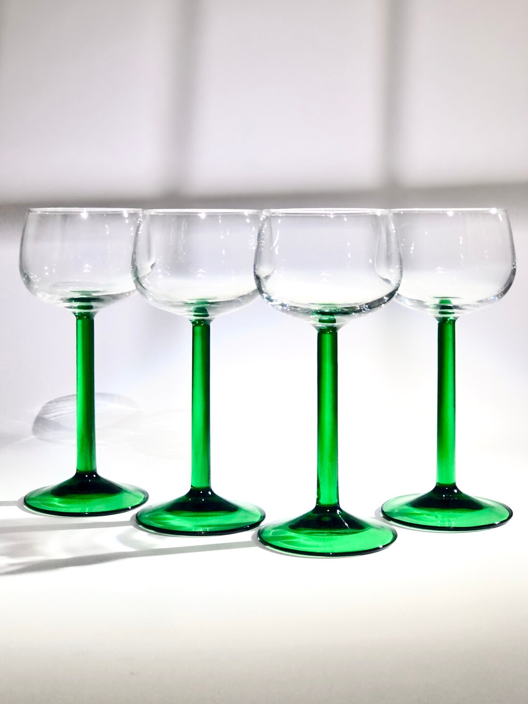 Vintage Rose-Stemmed French Wine Glasses main image 1