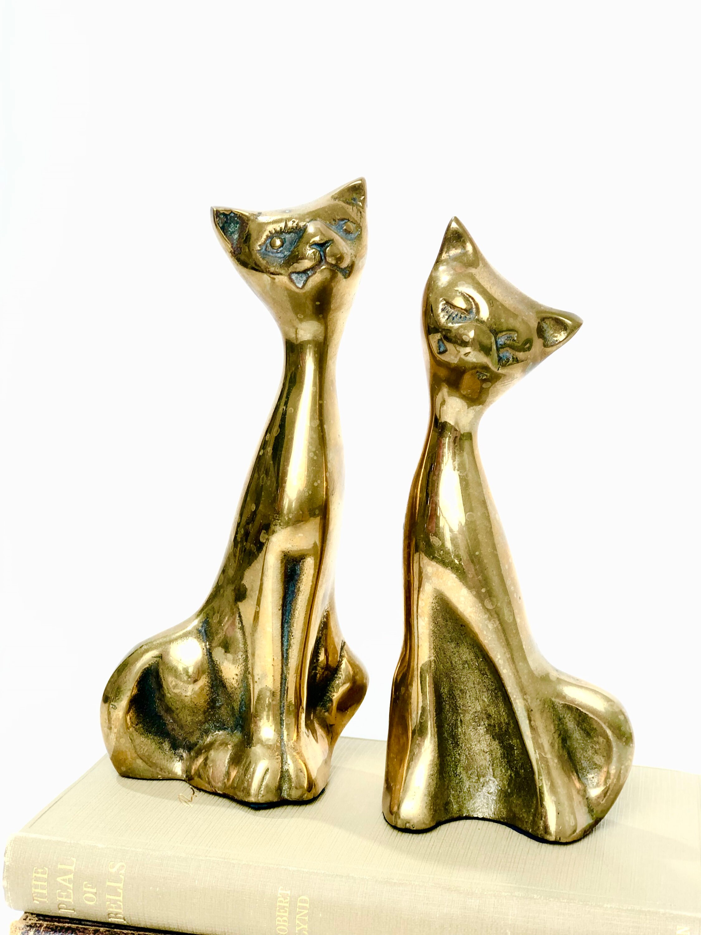 MidCentury Brass Cat Bookends A pair agrohort.ipb.ac.id