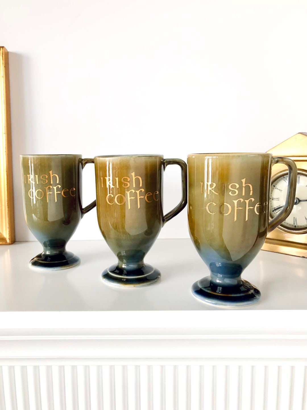 Vintage Wade Irish Coffee Mugs Pottery 3 Specialty Coffee Mugs Gift for