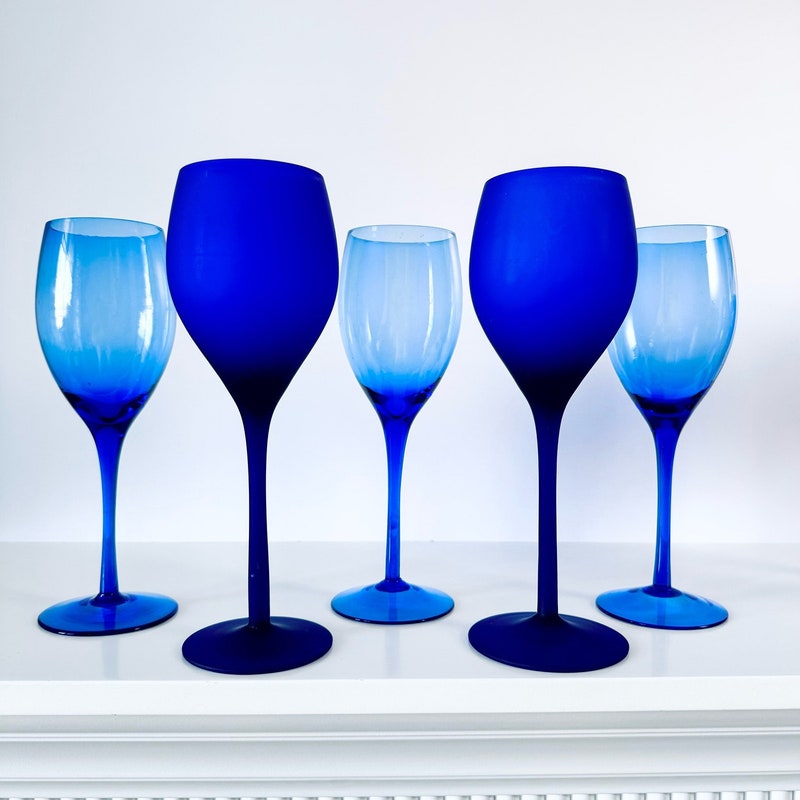 Cobalt Blue Glasses Set