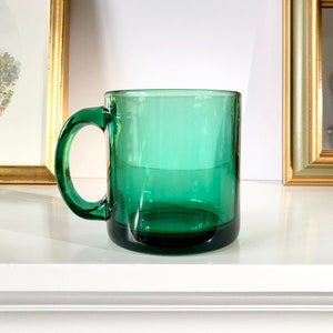 Vintage Emerald Green Glass Mug, Extra Large RARE 1990's Single Glass Coffee  Mug Tea Mug Sold Individually, Unique Birthday Gift - Etsy