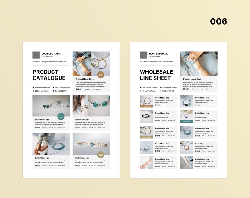 Line Sheet Templates Bundle Product Catalog Canva Template Etsy
