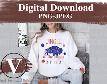 Jingle all the way ey ey ey buffalo football lover digital cut file digital download instant download png jpeg