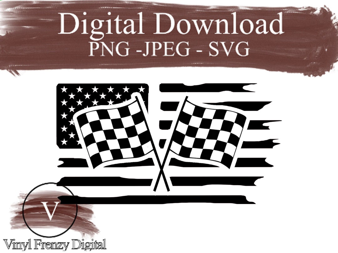 Distressed Flag With Racing Flags Digital Download Cut File Png Jpeg ...