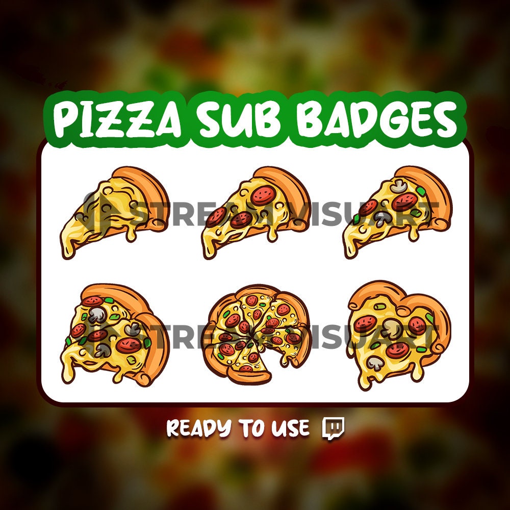 Pizza 6 Twitch Sub Badges & Bit Twitch and Community - Etsy