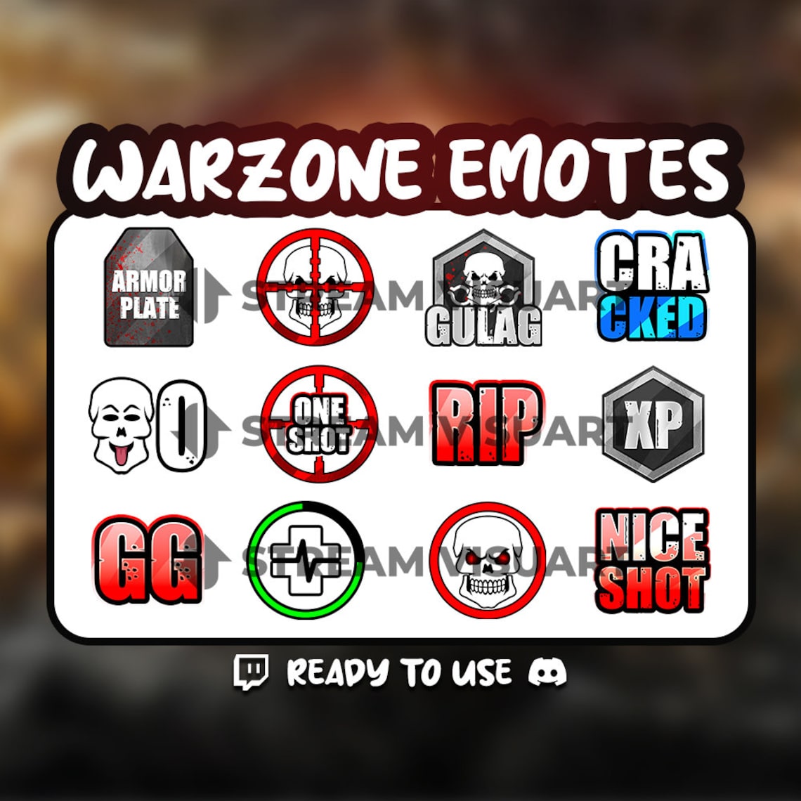 Warzone Emotes Bundle of 12 Twitch Sub Emotes Discord Etsy