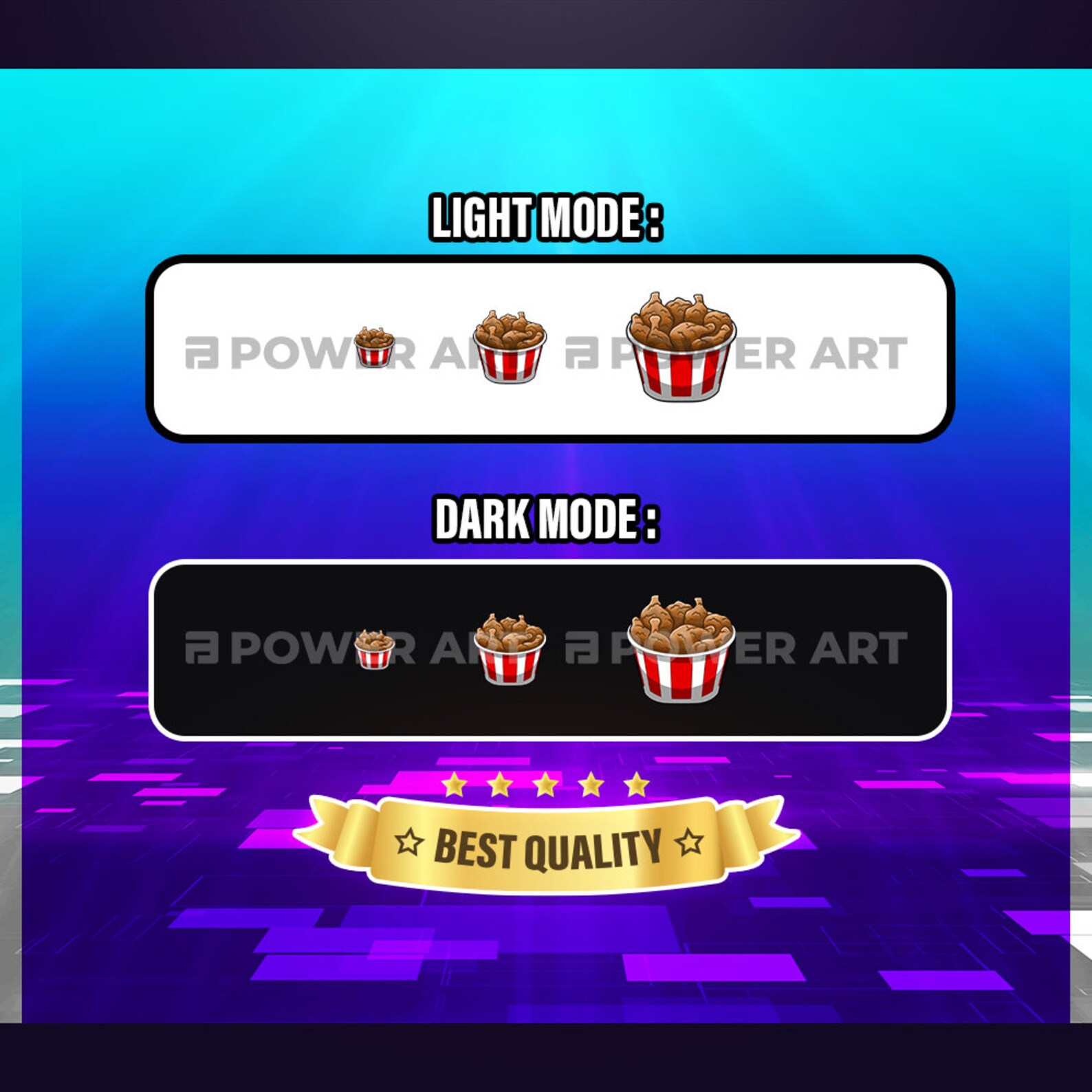 Delicious Chicken Bucket Emote Twitch Sub Emotes Discord Etsy