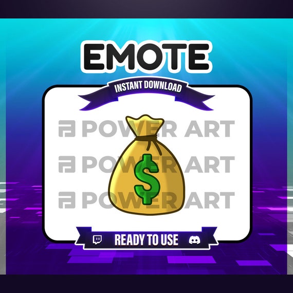 Money Bag Emote Twitch Sub Emotes Discord Youtube and Etsy
