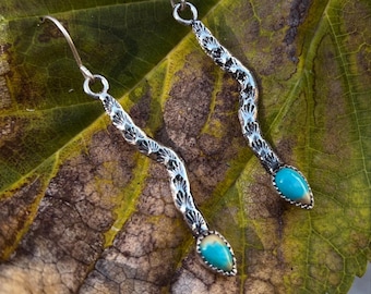 Turquoise Snake Earrings