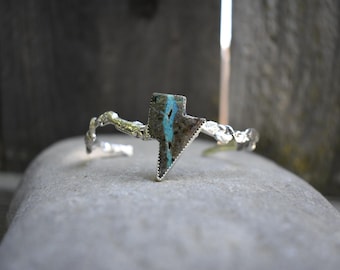 Dragonscale Chrysocolla “Raw” Sterling Silver Cuff