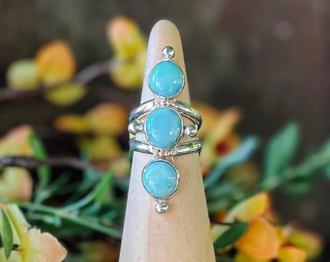Featured listing image: Size 7.5 Golden Hills Turquoise Sterling Silver Ring