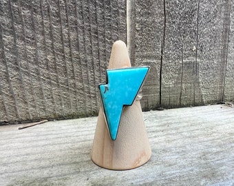 Size 7 Turquoise Bolt Sterling Silver Ring
