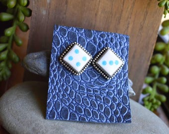 Turquoise Dice Earrings