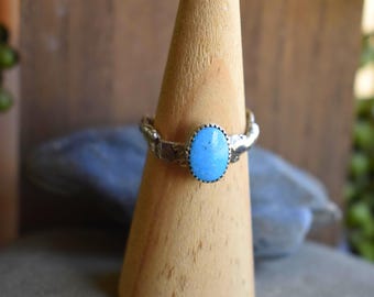 Size 10 Kingman Turquoise “Raw” Sterling Silver Ring