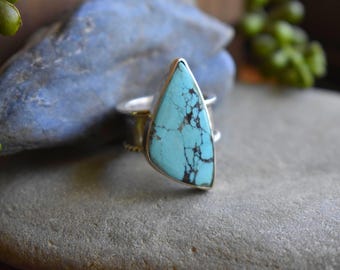 Size 7.5 Hubei Turquoise Sterling Silver Ring