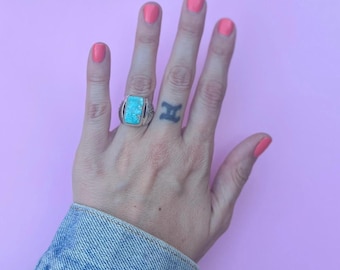Size 7 Royston Turquoise Sterling Silver Ring
