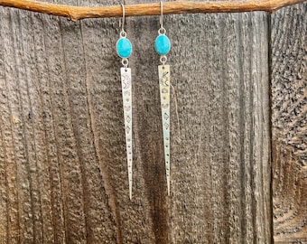 Kingman Turquoise Icicle Earrings