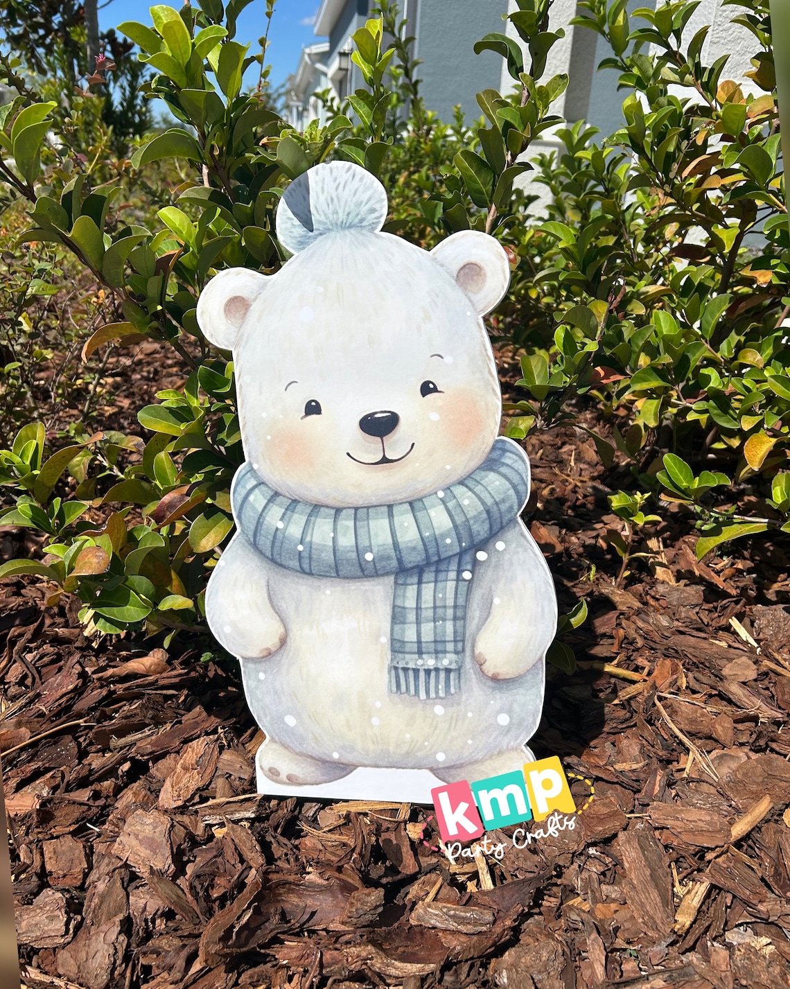 Blue Polar Bear Standee Prop Party Decorations Etsy