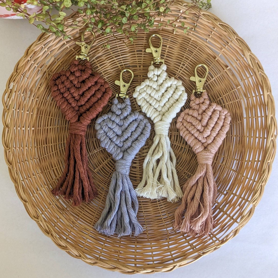 Macrame Heart Keychain / Keyring Valentine's Gifts for Her Valentine's
