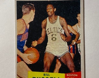 BILL RUSSELL No. 6 Patch - Boston Basketball Jersey Number Green/White  Embroidered DIY Sew or Iron-On Patch USA Seller
