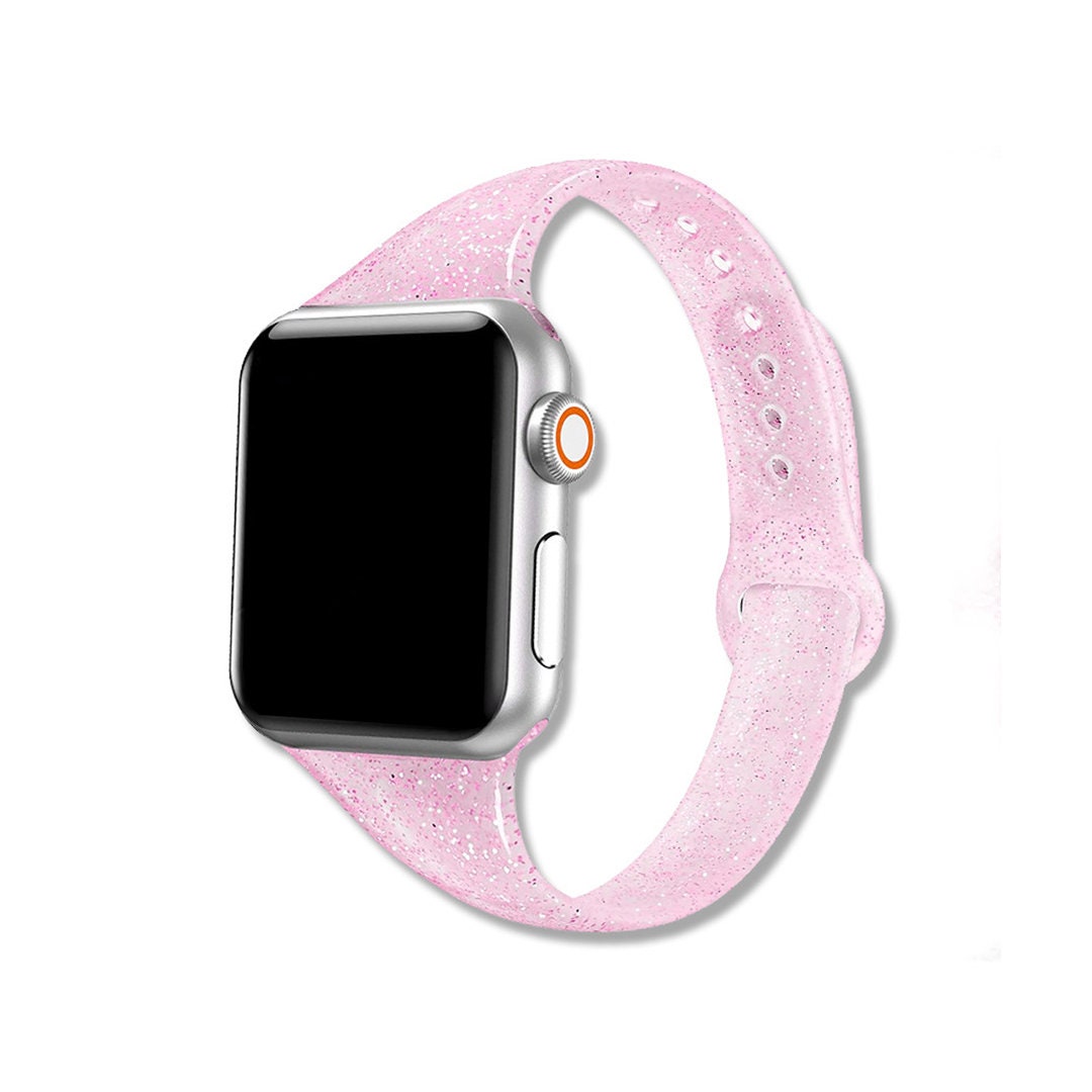 Slim Glitter Silicone Strap for Apple Watch Etsy