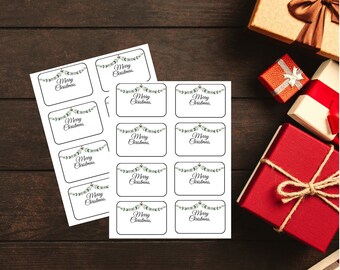 Christmas Gift Tags Stickers Holiday Printable Instant Download Digital Print PDF Present