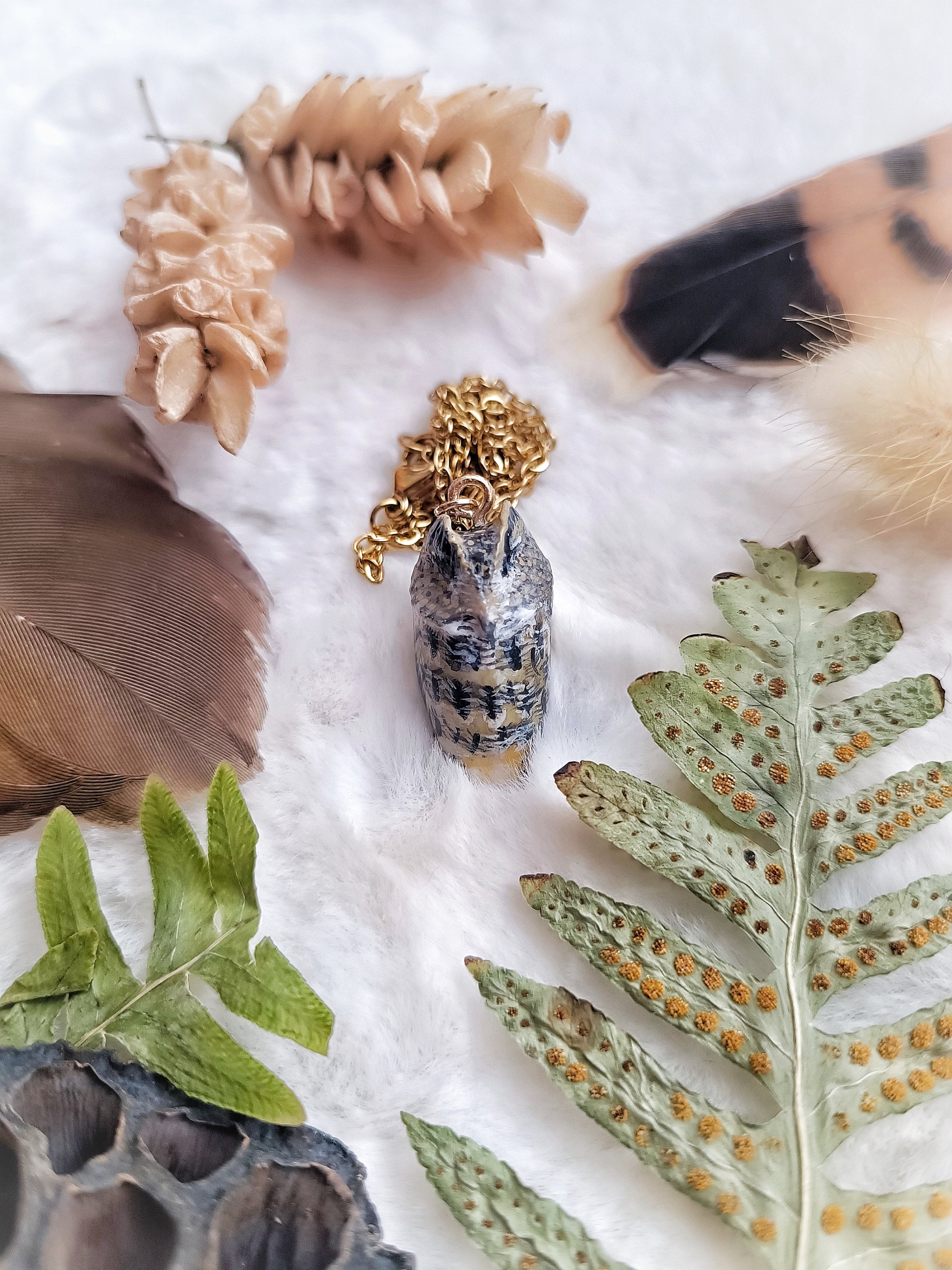 Collier hibou, hibou grand-duc, eagle owl, oiseaux, bird, bijoux ornithologue, bijoux nature