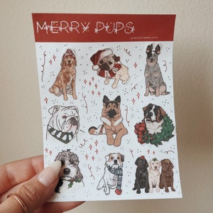 Hoja de pegatinas de Merry Pups