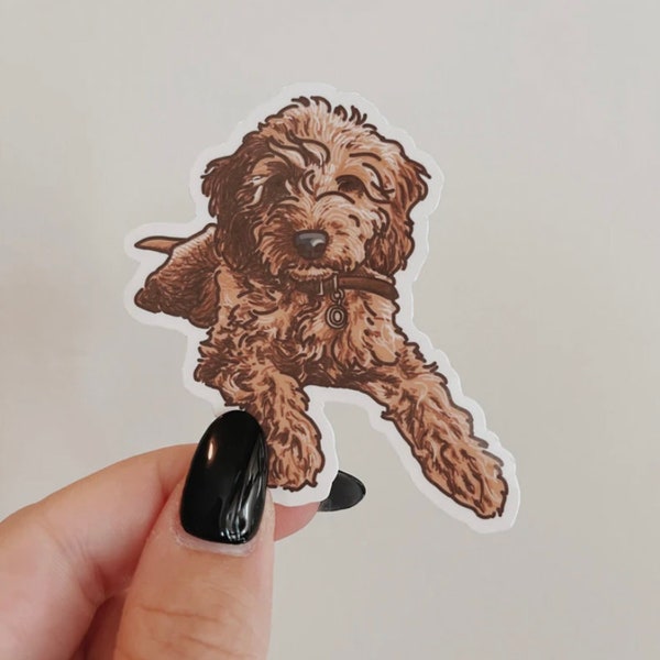 Goldendoodle Puppy Waterproof Sticker