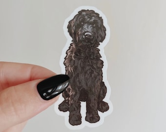 Black Goldendoodle Waterproof Sticker