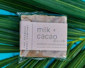 Seamoss Soap: Cacao and Coconut Milk (100% natural, vegan, handmade)