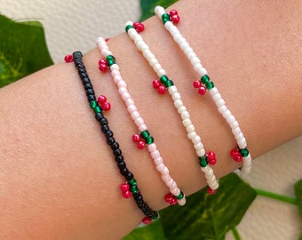 CHERRY Beaded Bracelet & Necklace | bracelets for women, beaded bracelets, beaded jewelry, jeweley for women, gift for her, handmade