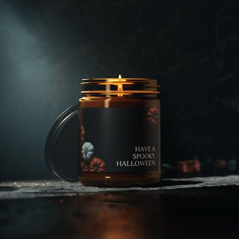 Scented Soy Candle multisize, Amber Jar Etsy