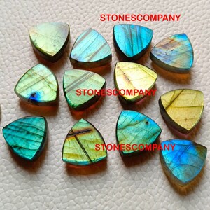 100% natürlicher Labradorit 8 MM bis 30 MM Beide Seiten Flache Trillion Form Labradorit Cabochon, Großhandelslot, Schmuckherstellung Edelstein !!!